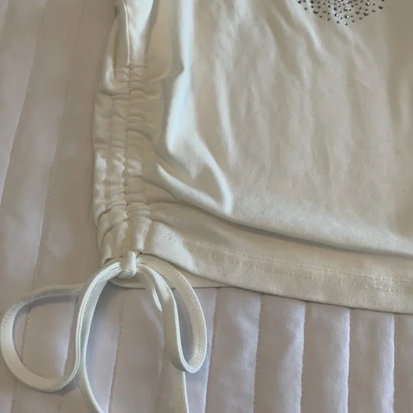 Shein white rhinestone crop top - Picture 4 of 7